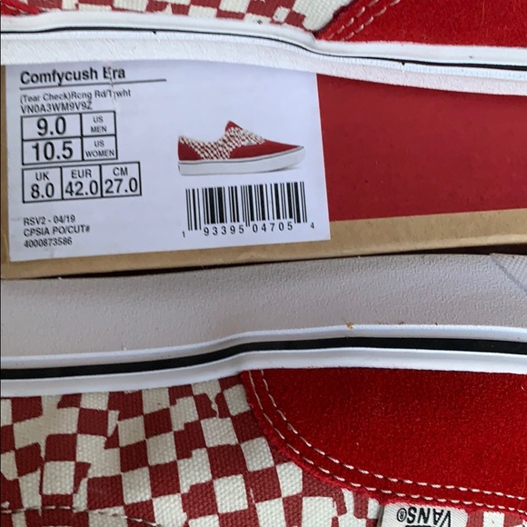 VANS COMFYCUSH ERA TEAR CHECKERBOARD Red/Trwht Men - Picture 12 of 16